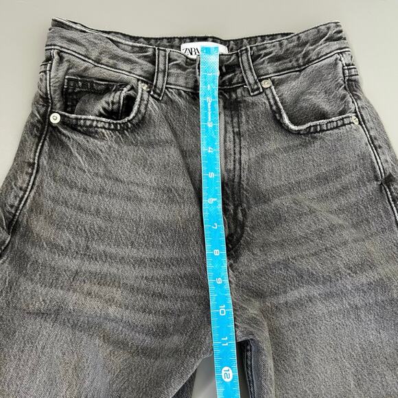 Zara Wide Leg High Rise Denim Jeans in Gray Washed - Picture 13 of 15